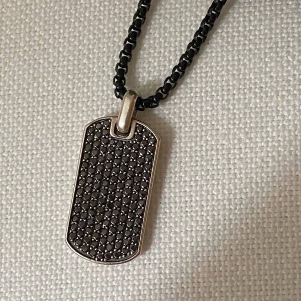 David Yurman Streamline Pave Tag with Black Dimonds